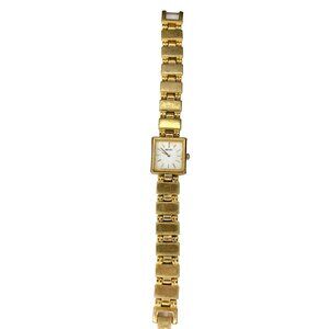 VTG Seiko 1970 Gold Plated Square Quartz Watch V400-6280 Japan Womens Bracelet